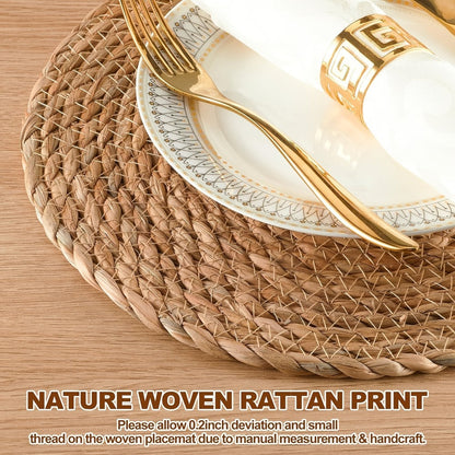 Round Braided Table Placemats in 6-, 10-, 20-, 30- or 50-Piece Options with 12-Inch Diameter
