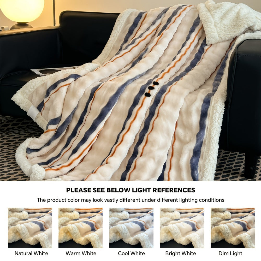 400-450 GSM Flannel Blanket with Plush-Look Lining, 16 Pattern Choices and Four Size Labels