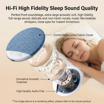Ultra Slim Under Pillow Sleep Speaker with White Noise, Bluetooth 5.4 Pillow Headphones for Side Sleepers, 30/60 Min Auto Sleep Timer, Lightweight Bone Conduction Sound Design for Sleeping, Insomnia Relief & Relaxation – Blue