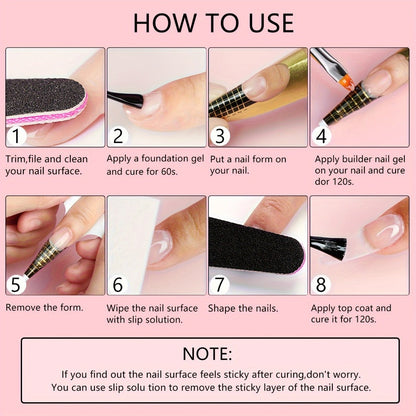 Six-Color Builder Gel Set, 15ml Each in Clear, White, Milky Jelly, Light Pink, Pink and Nude for Nail Extensions
