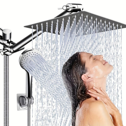 Rainfall and Handheld Shower Combo Sets with 8, 10 or 12-Inch Head Options in Chrome or Black
