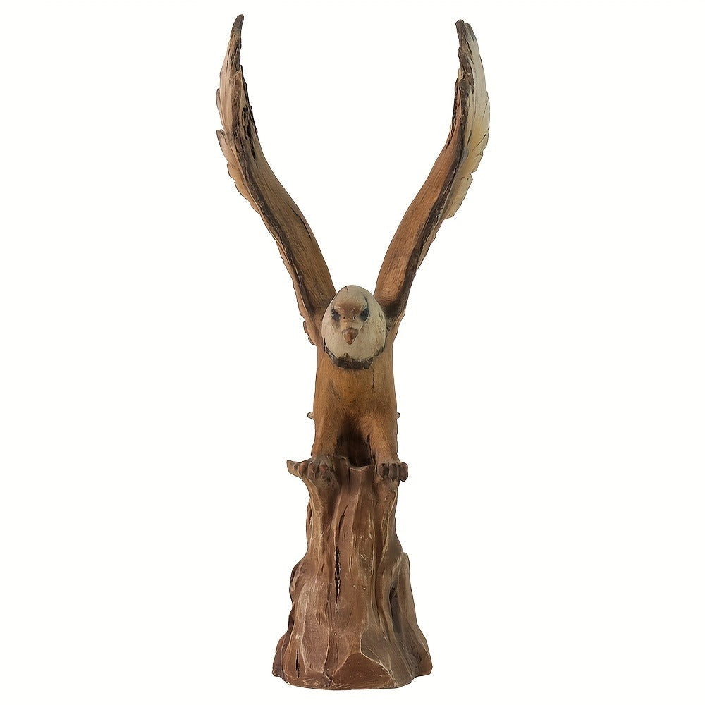 Lifelike Bald Eagle Resin Statue, 15.5-Inch Wildlife Sculpture for Indoor Shelf, Mantel or Tabletop Display