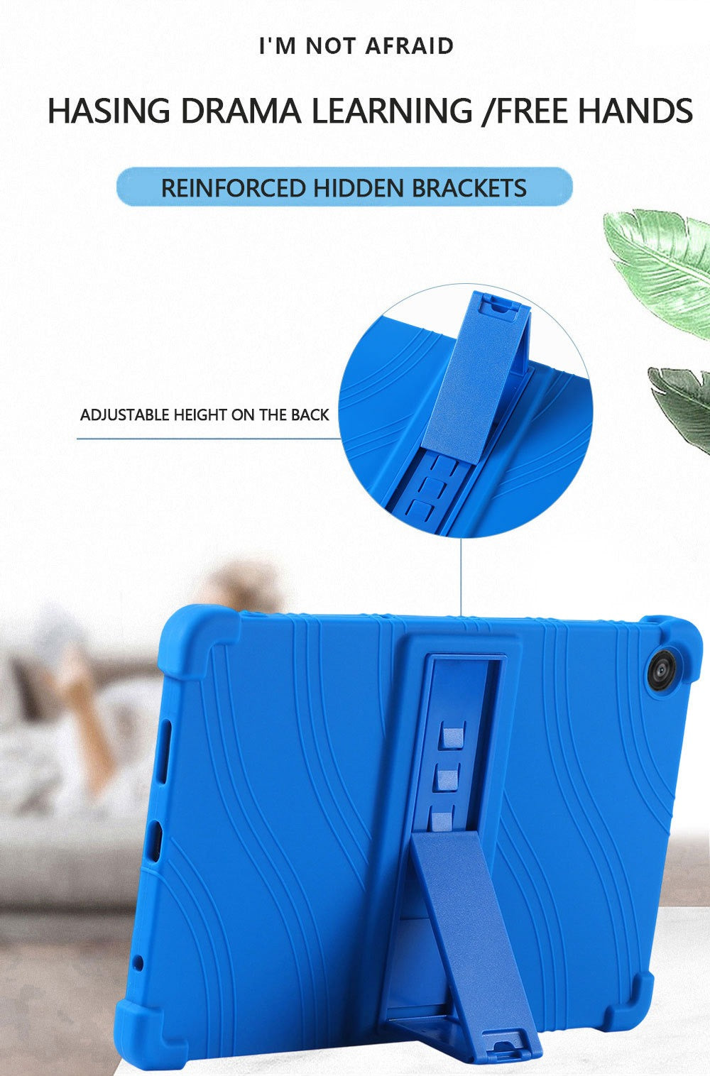 T-Mobile Revvl Tab 2 10.1-Inch Soft TPU-Labeled Tablet Case with Kickstand in Black, Blue or Rose Red