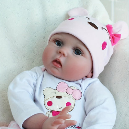 Reborn Doll 22-Inch Cloth-Body Sleeping Figure with Vinyl Head and Limbs, Character-Print Outfit and Accessories
