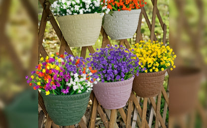 Artificial Flowers 40-Bundle Mixed-Color Floral and Greenery Set for Garden, Party and DIY Decor