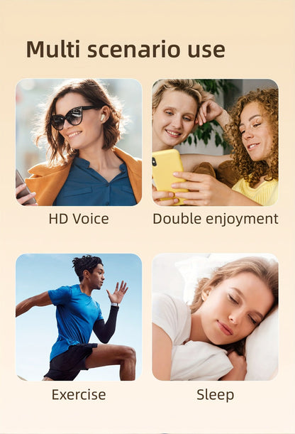 Wireless Earbuds MSHUKCOE 2-in-1 Mini Sleep Style with Noise Reduction and 6D HiFi Sound in Three Colors