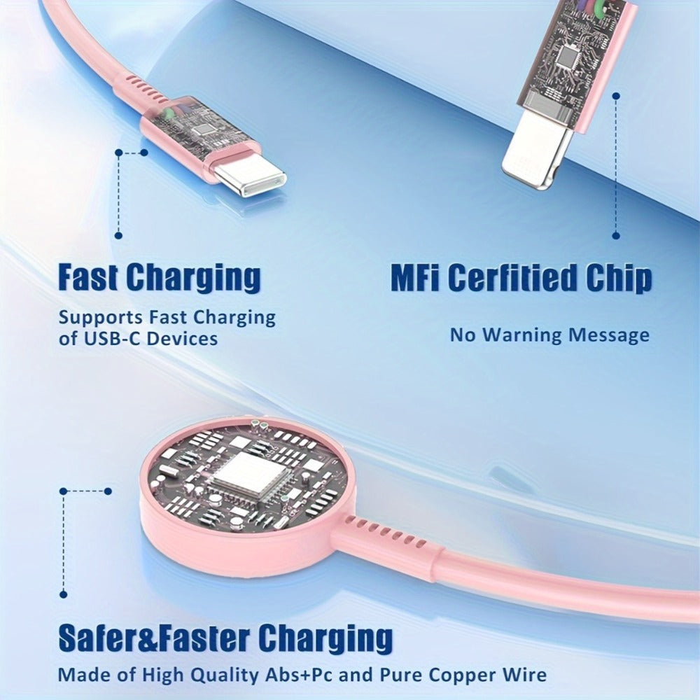 6-Foot Charging Cable with USB-C Input, Lightning, USB-C and Magnetic Watch Pad in One- or Two-Pack Options