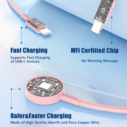 6-Foot Charging Cable with USB-C Input, Lightning, USB-C and Magnetic Watch Pad in One- or Two-Pack Options