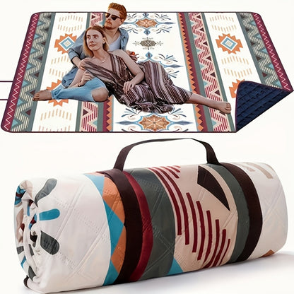 Picnic Blanket Waterproof Camping Mat | Portable Beach Mat PU Coated Oxford Cloth Outdoor Blanket