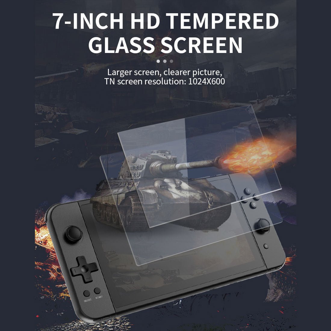 Handheld Game Console Powkiddy X70 with 7-Inch IPS HD, 1024x600 resolution, 32GB or 128GB Options, 3500mAh Battery, Mini HDMI