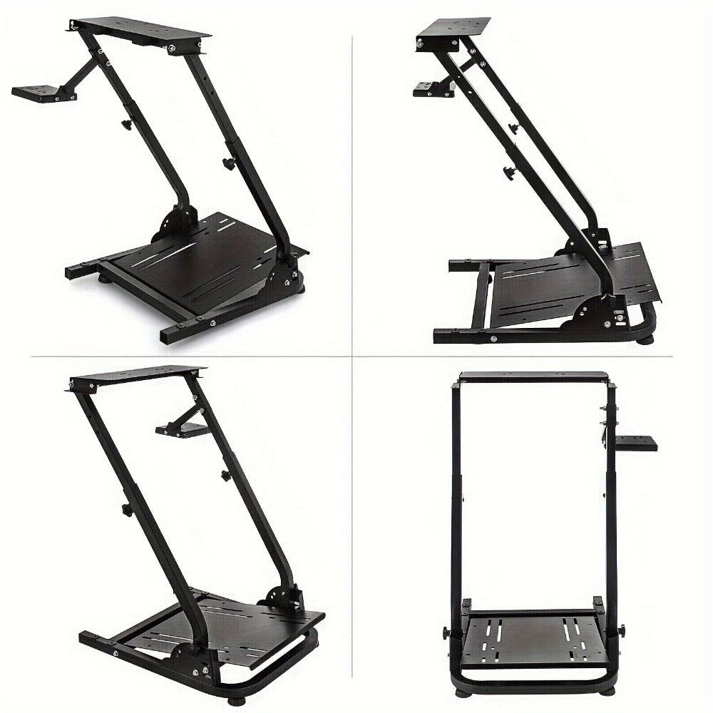Racing Wheel Stand Height Adjustable 22"-30" Steel Driving Simulator Cockpit – Compatible with Logitech G25 G27 G29 G920, Thrustmaster T300RS TX T500RS & All Fanatec Wheels, Includes Gear Shifter Mount