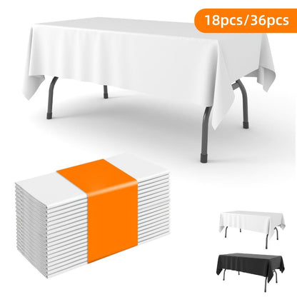 Disposable Plastic Tablecloths 18/36 Pack 54x108 Inch – Leakproof Sturdy White Table Cover for Party Picnic Wedding Birthday Banquet Outdoor Event Decorative Table Cloth Bulk Pack