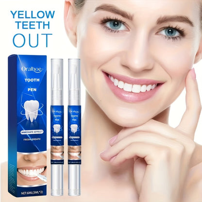 Teeth Whitening Pen 2-Pack – Gluten-Free Gel Formula for Yellow Teeth, Gentle Deep Cleaning & Bright White Smile, Mint Fresh Breath, Travel-Friendly Pen Design for Daily Oral Care & On-the-Go Whitening