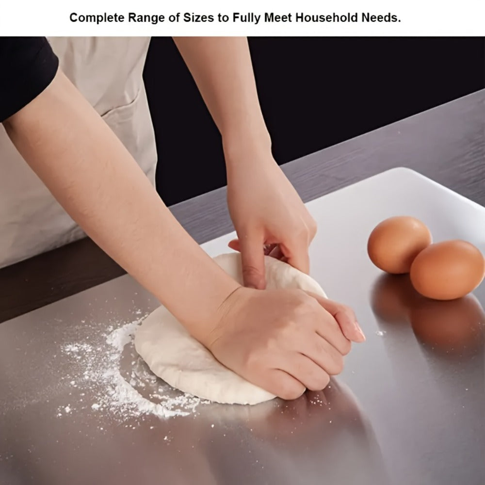 Cutting Board Three-Piece Stainless Steel Set with Rounded Corners, Carry Handles and Three Sizes
