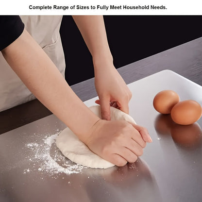 Cutting Board Three-Piece Stainless Steel Set with Rounded Corners, Carry Handles and Three Sizes