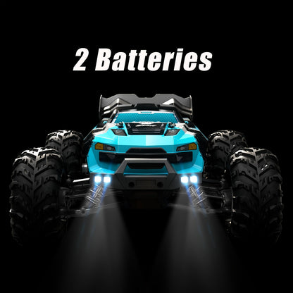 Remote Control Car, 1:16 4WD RC390 Off-Road Racer with 70 km/h Label, LED Lights and Two Batteries