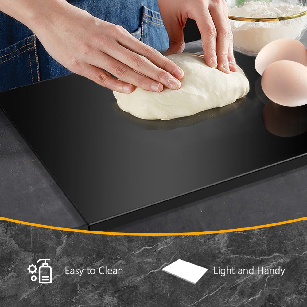Acrylic Cutting Board with Counter Lip - BPA-Free Food-Safe Clear & Black Kitchen Chopping Board 60% Thicker Non-Slip Countertop Protector for Home and Professional Use