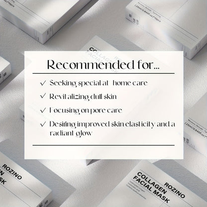 Collagen Sleeping Mask 20pcs Hyaluronic Acid Aloe Vera Deeply Moisturizing Overnight Hydrating Night Mask for Sensitive All Skin Types ROZINO 25ml per Pack Women