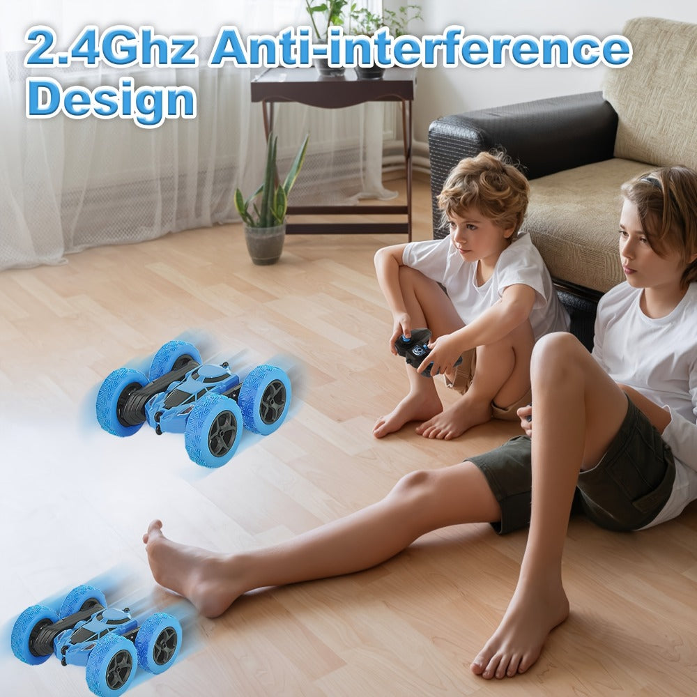 Remote Control Car, Double-Sided 360-Degree Flip Stunt Model with 2.4GHz Control, LED Lights and 1400mAh Battery
