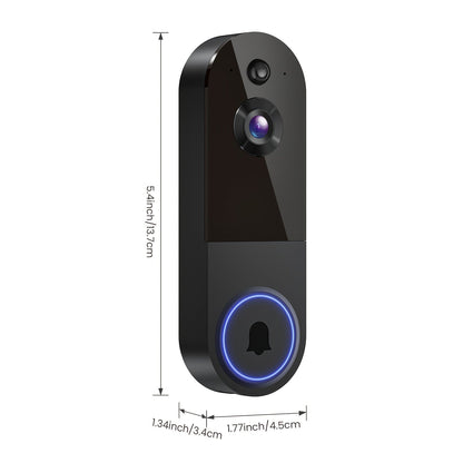 166° Ultra Wide Angle Smart Doorbell Camera 2K HD Wireless WiFi, AI Human Detection, Two-Way Audio