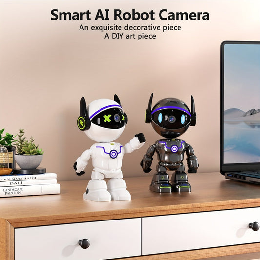 Pet & Baby Camera Monitor Indoor 4MP QHD Robot Camera – 360° Panoramic Night Vision, Motion Detection Alerts, Two-Way Audio, Dual Band 5G & 2.4GHz WiFi, Alexa Compatible, Dog Cat Camera with App