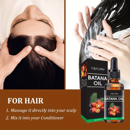 Batana Oil Hair Treatment Leave-In Essence 30ml - Plant Extract Deep Moisturizing Scalp Care, Lasting Fragrance, Frizz Control, All Hair