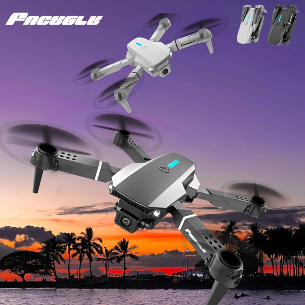 E88 Foldable Drone with Dual Camera – RC Quadcopter 360° Stunt Flip Surround Flight Optical Flow Height Hold 500mAh Battery Beginner to Intermediate Indoor Outdoor Flying Toy Gift for Teens Adults Boys