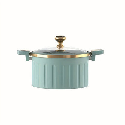 Enamel Cooking Pot Large Capacity – Nonstick Double-Handle Stew Pot for Stewing, Boiling & Baking, Multifunctional Dutch Oven Style Home Pot for Family Gatherings, Holiday Cooking & Everyday Use