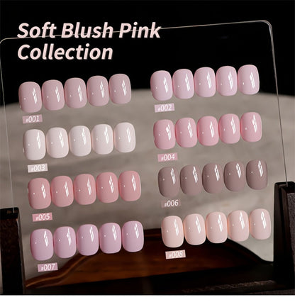 Gel Nail Polish – Set 8 Colors Semi-Permanent Soak-Off LED Cure Long-Lasting Manicure Kit - 0.51oz Each Bottle Gentle Pink Shades…