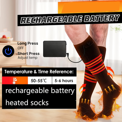 Rechargeable Electric Heated Socks for Men Women – 5000mAh Battery, Washable, Winter Warm Thermal Socks for Hiking Camping Skiing Hunting Fishing