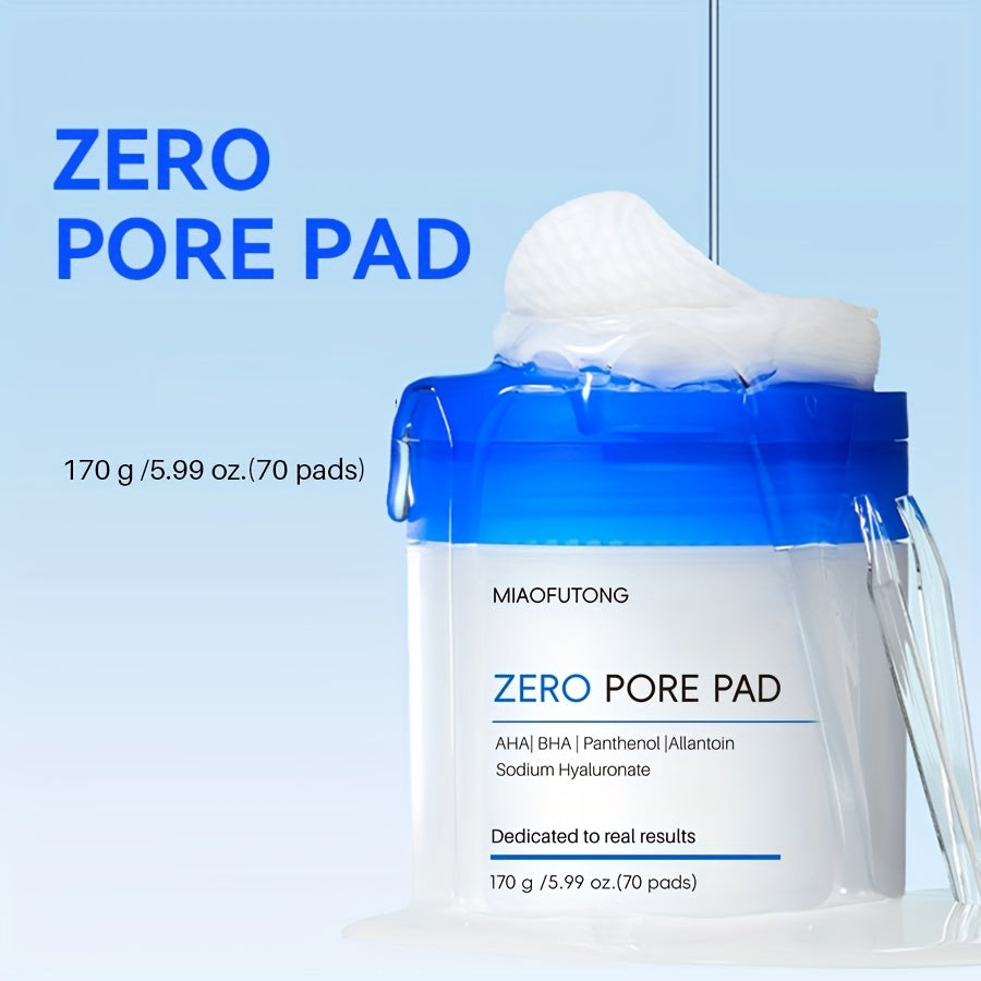 Exfoliating Cleansing Pads with Hyaluronic Acid & Rose Water 70 Count - Dual-Texture Deep Pore Cleansing Moisturizing Wipes Camellia Extract All Skin Types Women Daily Skincare