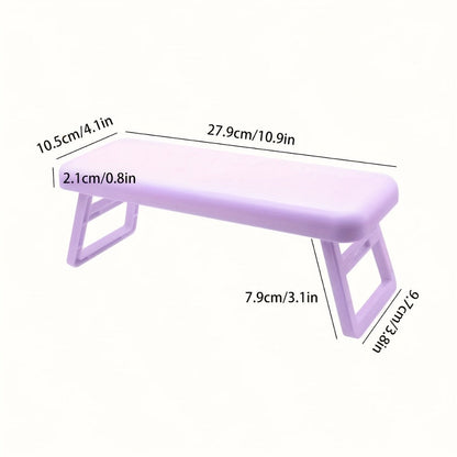 Folding Nail Armrest Stand in Pink, White or Purple with Selected Nail Sticker Checkout Options