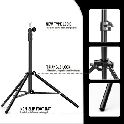 Backdrop Stand Kit 10x10ft Heavy Duty – 2 Adjustable Stands, 4 Crossbars, 4 Clamps & Carry Bag for Photo Studio, Video Shooting, Streaming & Party Decor