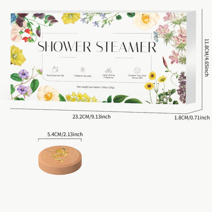Shower Steamers Gift Set 6 Pcs Individually Wrapped - Natural Essential Oil Aromatherapy Shower Tablets Eucalyptus Lavender Mint Citrus Jasmine, Long-Lasting Spa Shower Bombs for Women & Men