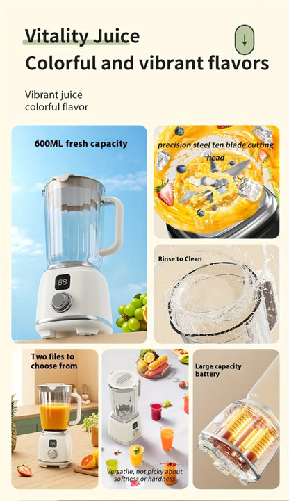 USB Rechargeable Portable Juicer Blender with Digital Display for Smoothies & Shakes | Home Office Travel