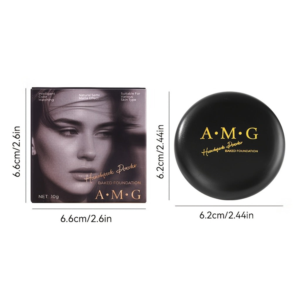 Marbled Pressed Powder Foundation Compact with Mirror in Six Shade Labels from Rose to Sand
