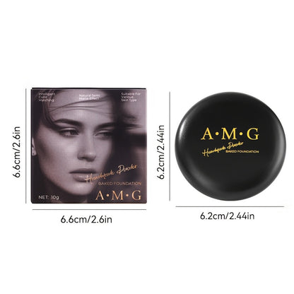 Marbled Pressed Powder Foundation Compact with Mirror in Six Shade Labels from Rose to Sand