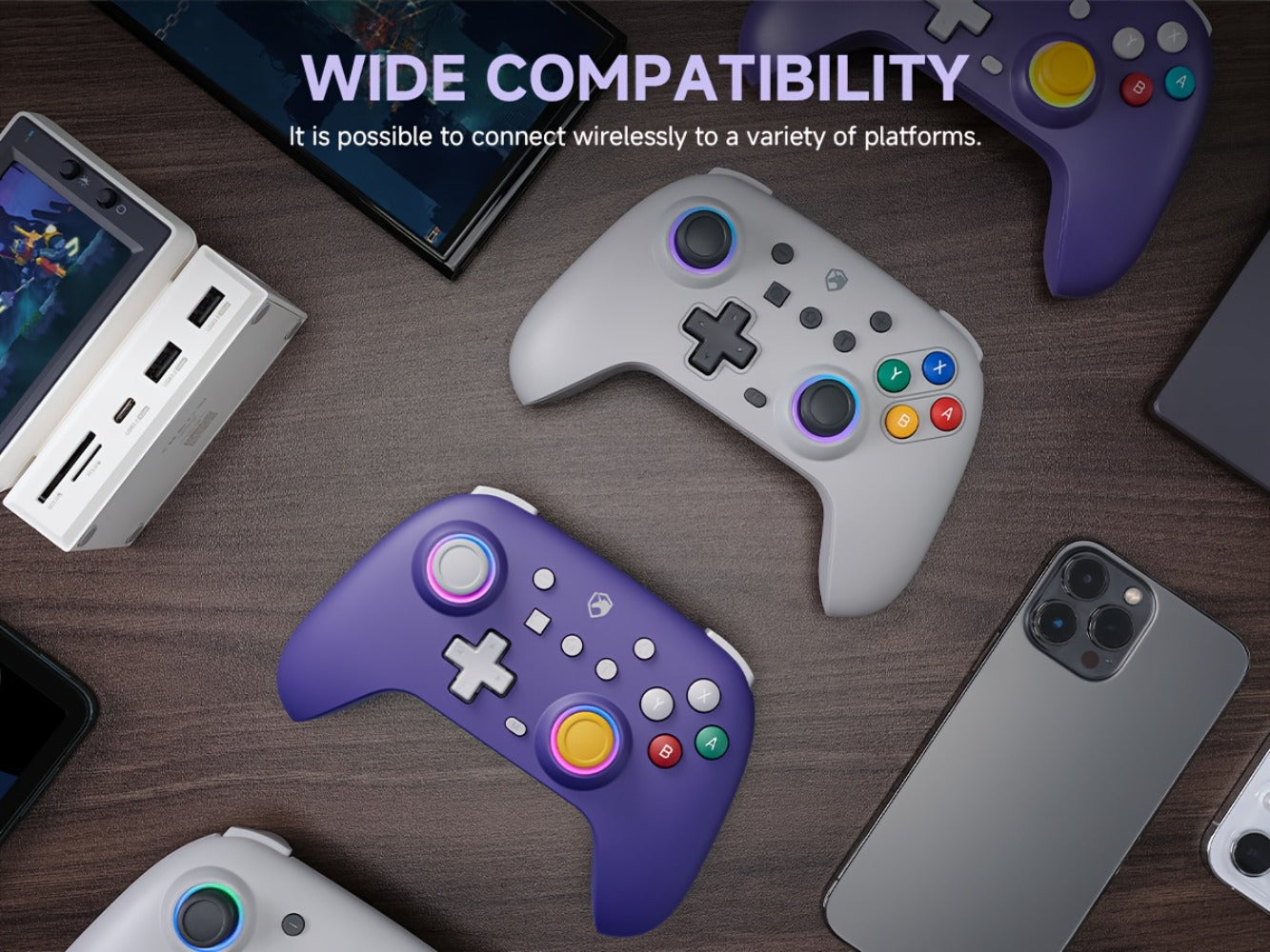 Hall Effect Wireless Controller for Nintendo Switch OLED Switch Lite - No Drift Joystick Turbo 6-Axis Gyro Programmable Works with PC Phone