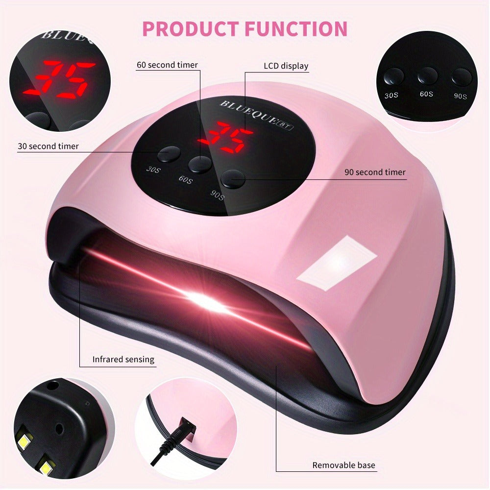 8T UV LED Nail Lamp with 24 Light Beads, Infrared Hand Sensor, 30/60/90s Timers and Two USB Styles