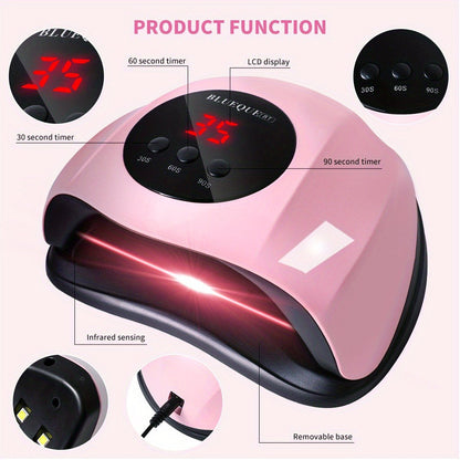 8T UV LED Nail Lamp with 24 Light Beads, Infrared Hand Sensor, 30/60/90s Timers and Two USB Styles