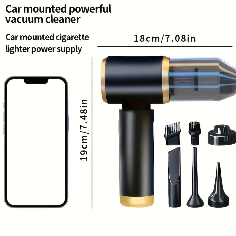 Handheld Vacuum Cleaner and Air Duster with Blow-Suction Modes, Six Attachments and Two Power Options