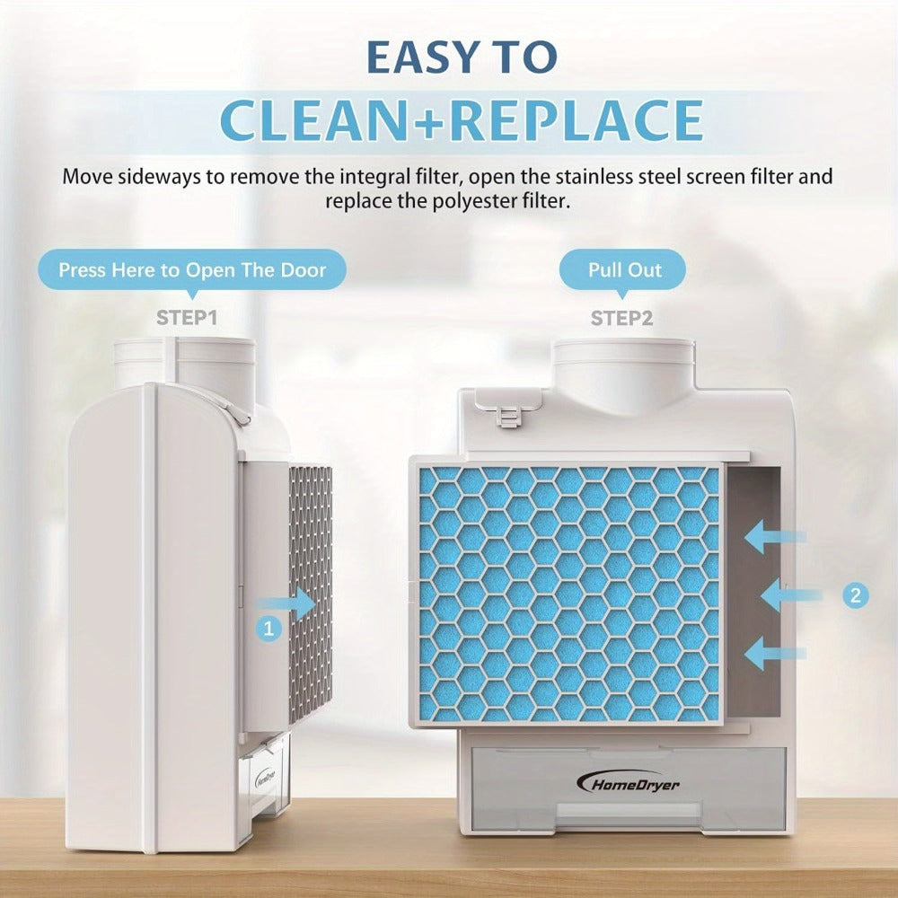 Indoor Electric Dryer Vent Kit with Lint Trap Box, Stainless Steel Screen, Six Filters and Vent Hose