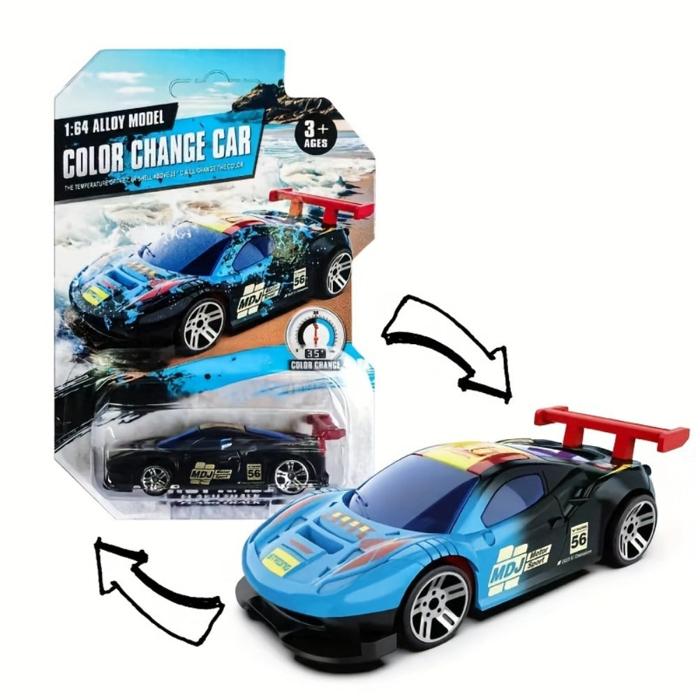 6-Pack Color Changing Die-Cast Toy Cars for Kids – Temperature Sensitive Alloy Vehicles That Change Color in Water, Assorted Styles, Gift for Boys Girls Ages 3-6