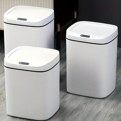 Motion-Activated Touchless Trash Can with Lid – Smart Sensor Waste Bin for Kitchen, Bathroom, Office & Home, Minimalist Rectangular Design, Battery Powered, 3-4 Gallon
