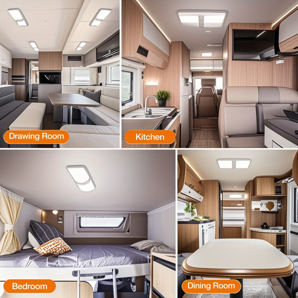 RV LED Interior Light 12V – 1000LM Dome Ceiling Light with Switch for Camper Trailer Boat Car, 8W Natural White (4 Pack)