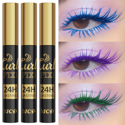 Colorful Mascara Set 3-Piece Bright Shades with Eyebrow Pencil Eyeshadow Pencil & Waterproof Eyeliner – Long-Lasting Curled Lengthening Eye Makeup Kit for Party Festival Everyday
