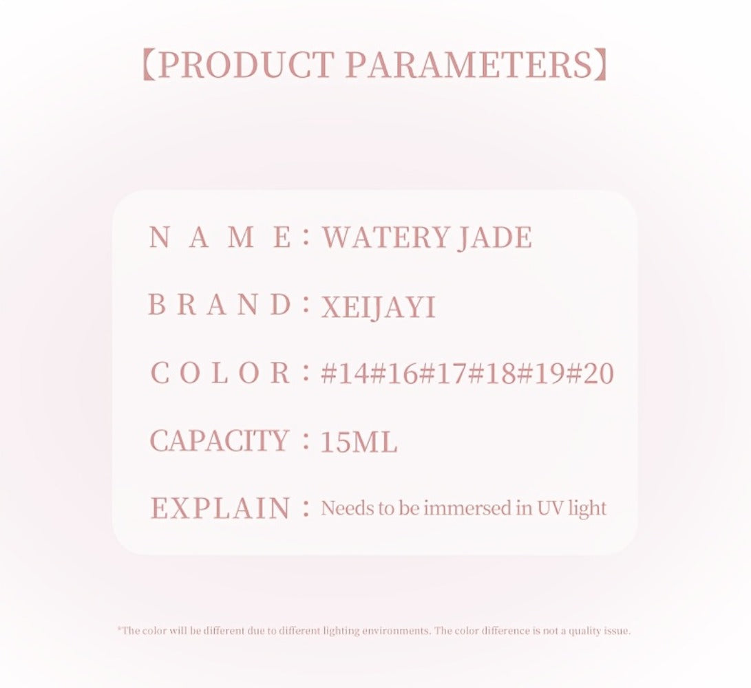 Gel Nail Polish 6-Piece 15ml Jelly Set with Glass Finish in Shades M14, M16, M17, M18, M19 and M20