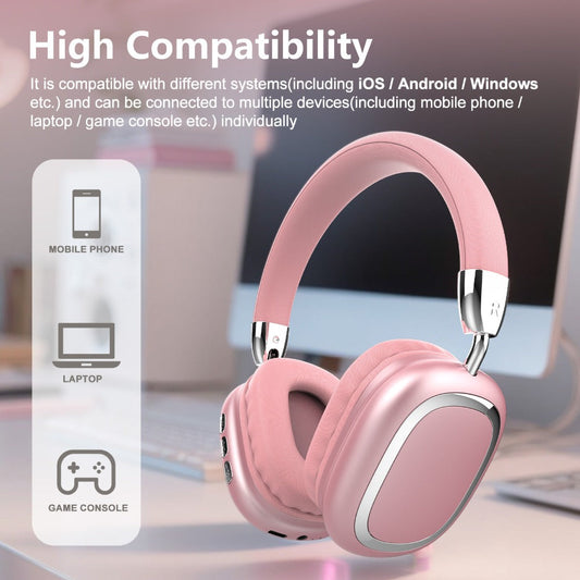 Noise Canceling Wireless Over-Ear Headphones Bluetooth 5.3 Metal 90° Rotating Earpads 6-8Hr Playtime for Music Gaming Commuting iOS Android Windows Compatible