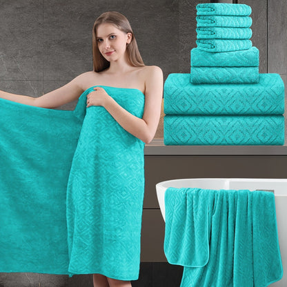 700GSM Bath Towel Set 8 Piece Extra Large Ultra Soft Thick - Highly Absorbent Quick Dry | 2 Oversized Bath Towels 2 Hand Towels 4 Washcloths | 16 Colors | Bathroom Hotel Gym Spa Adult Gift Set