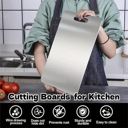 Titanium Cutting Board Set 3-Piece Pure Titanium Kitchen Cutting Boards Large Medium Small – Double-Sided Durable Metal Cutting Board, Antibacterial & Easy to Clean, Professional Kitchen Chopping Board